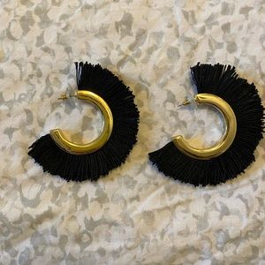 Express Black Thread Hoop Earrings